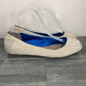 Toms Isabel Burlap Ballet Flats Womens 8.5